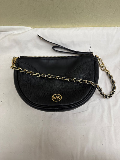 Michael Kors Dover Half Moon Black Leather Purse Bag