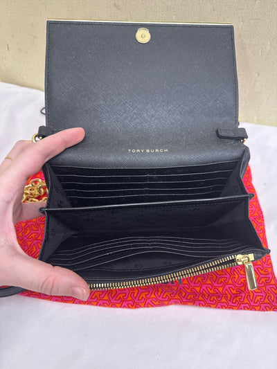 Tory Burch Emerson Black Leather Purse Bag
