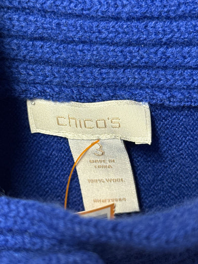 Chico's Women's Size 3 = US XL Blue Cardigan