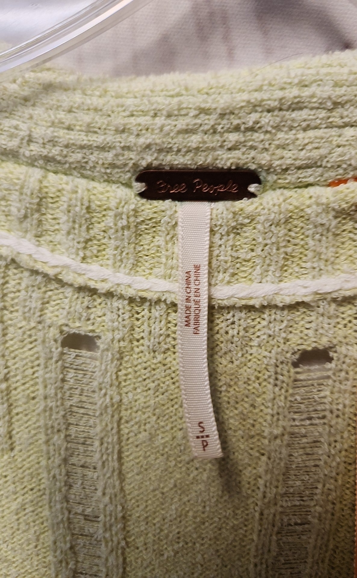 Free People Women's Size S Yellow Cardigan