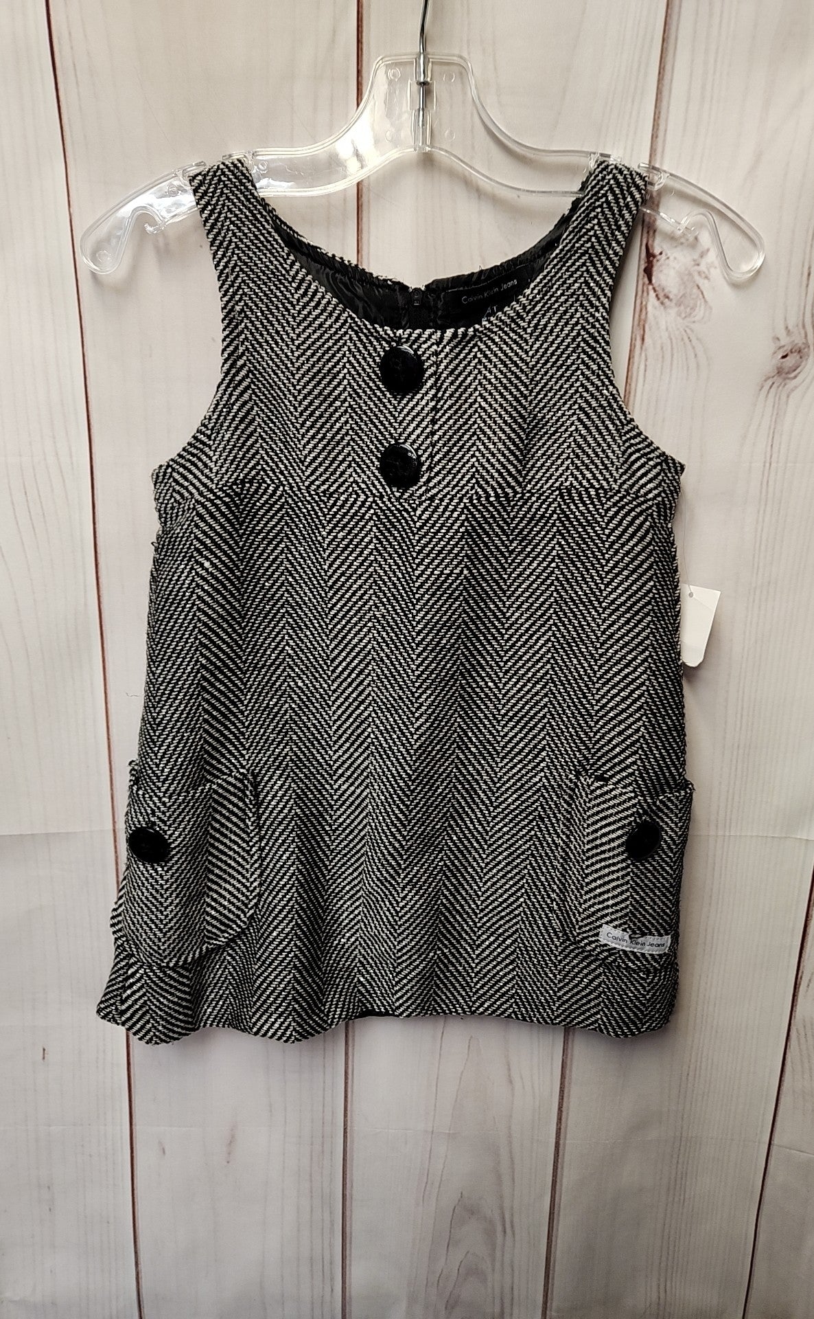 Calvin Klein Girl's Size 4 White & Black Dress