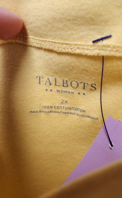 Talbots Women's Size 2X Yellow Short Sleeve Top