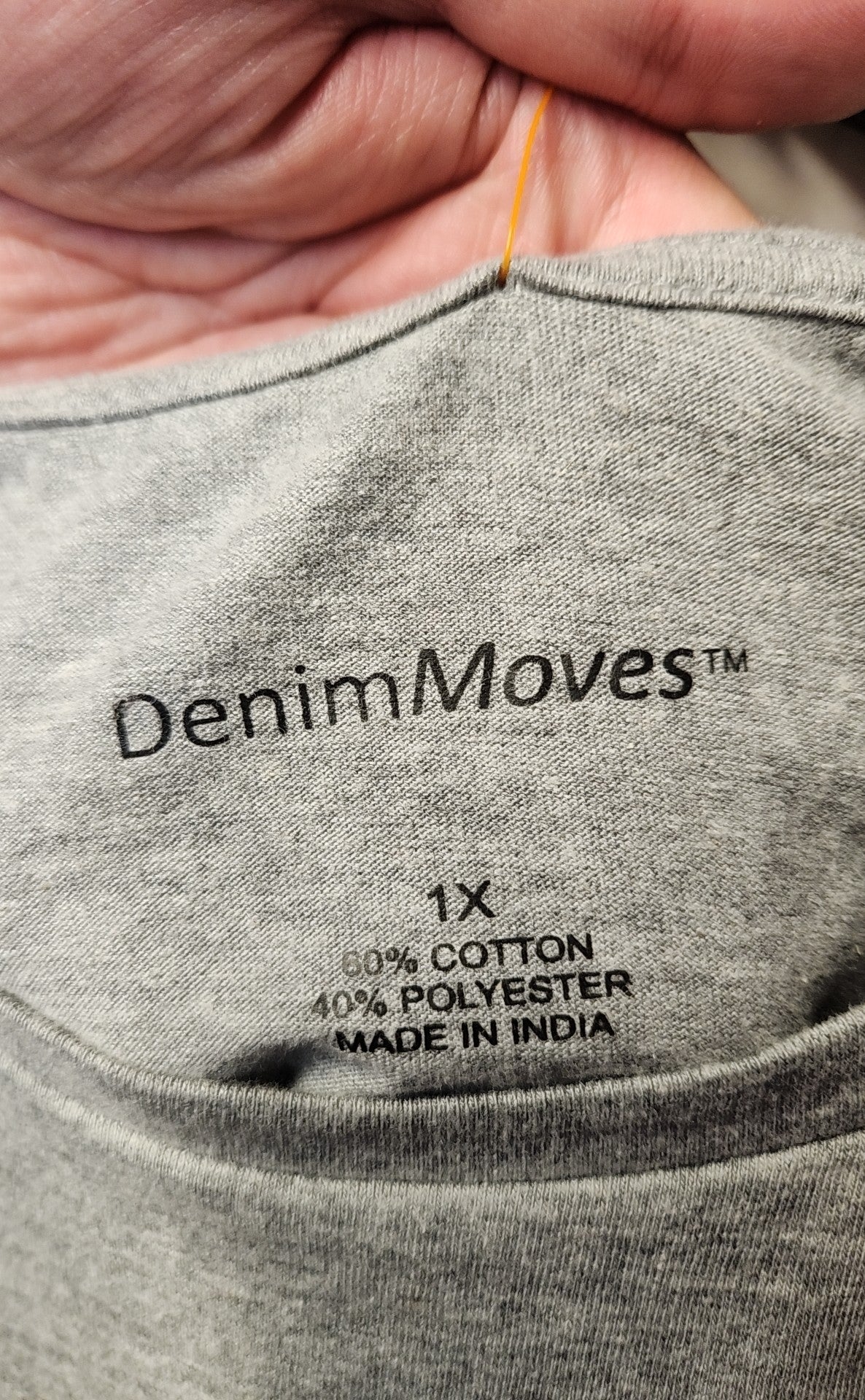 Denim Moves Women's Size 1X Gray Long Sleeve Top