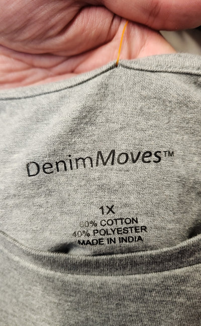 Denim Moves Women's Size 1X Gray Long Sleeve Top
