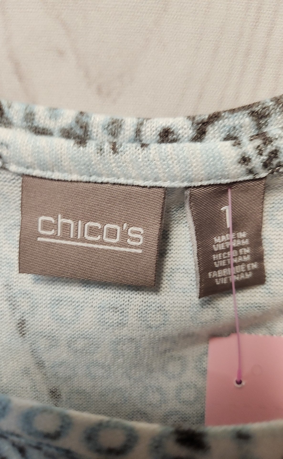 Chico's Women's Size 1 = US M Blue & Gray Long Sleeve Top