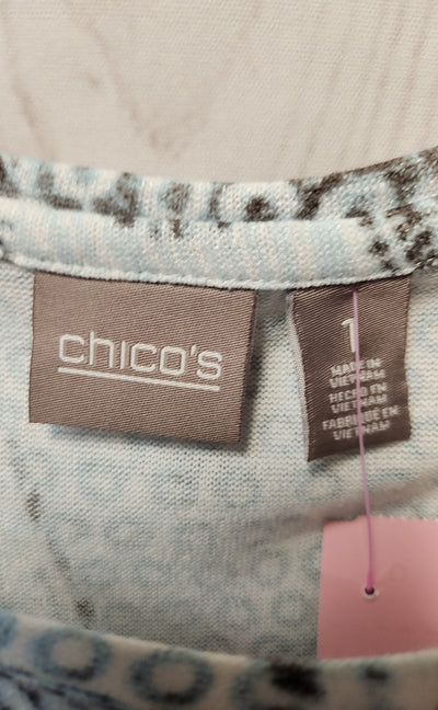 Chico's Women's Size 1 = US M Blue & Gray Long Sleeve Top