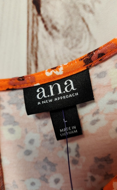Ana Women's Size L Orange Floral Dress