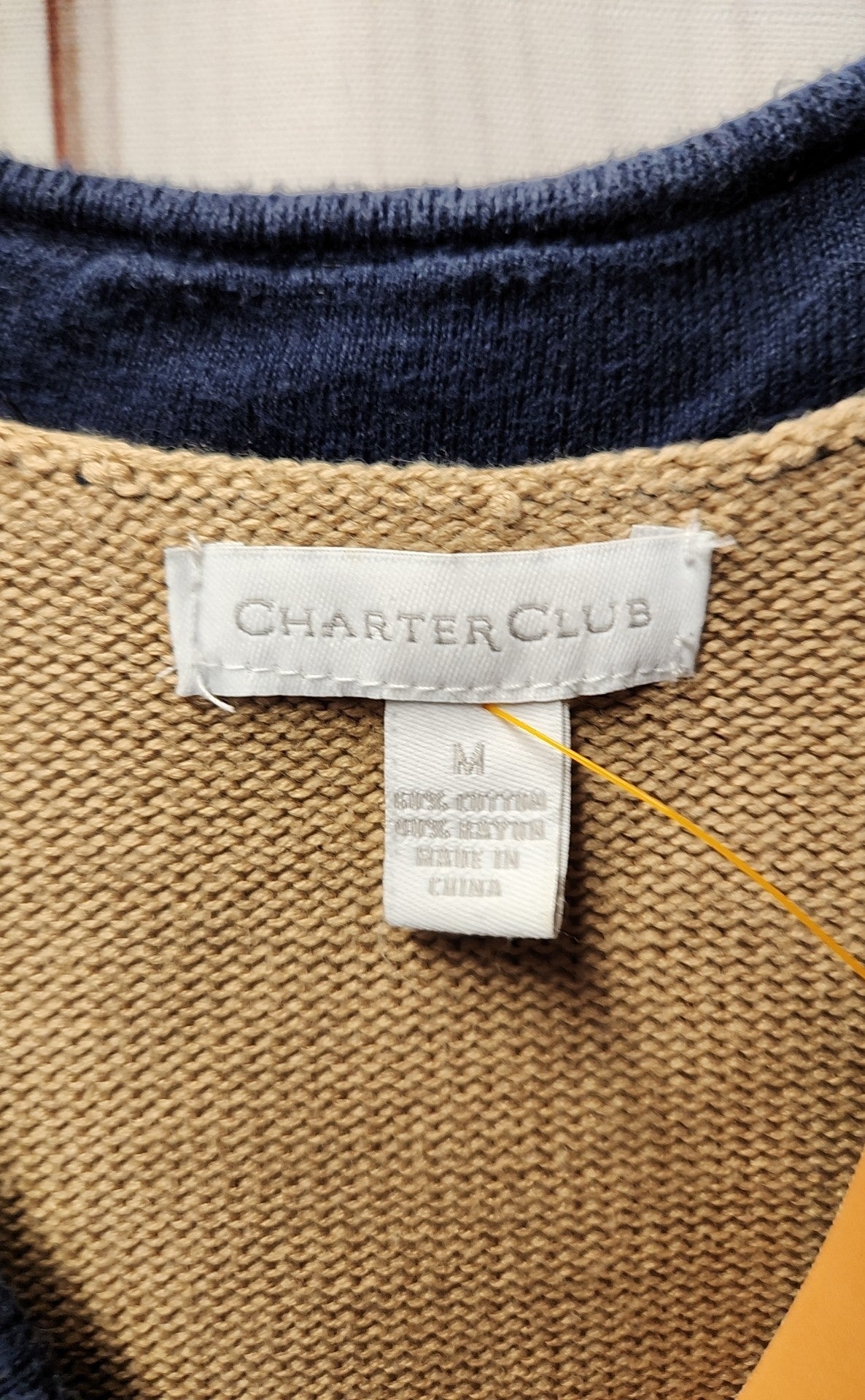 Charter Club Women's Size M Blue & Brown Sweater