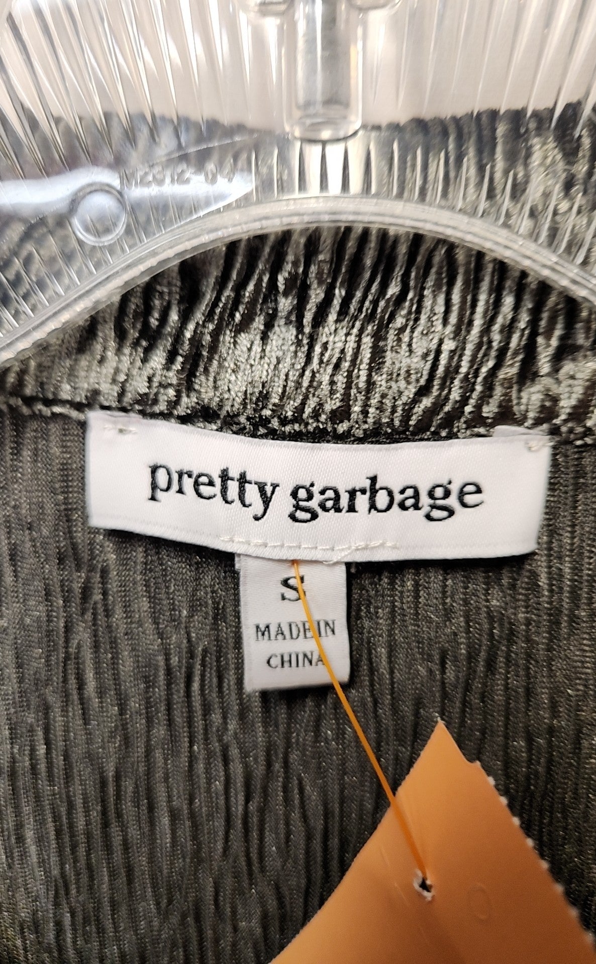 Pretty Garbage Women's Size S Gray Velour Long Sleeve Top