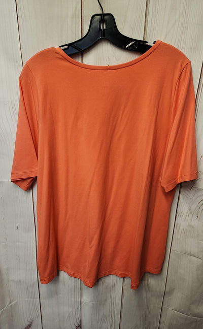Susan Graver Women's Size L Pink Short Sleeve Top