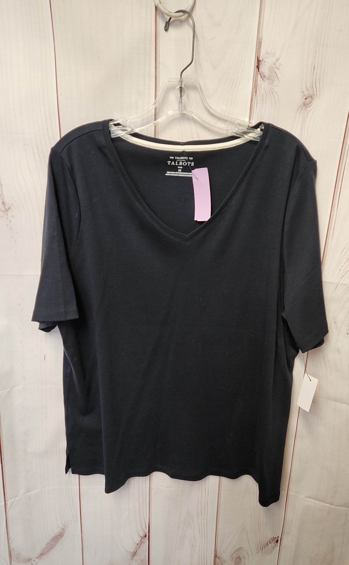 Talbots Women's Size 2X Black Short Sleeve Top