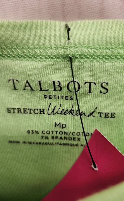 Talbots Women's Size M Petite Green Short Sleeve Top