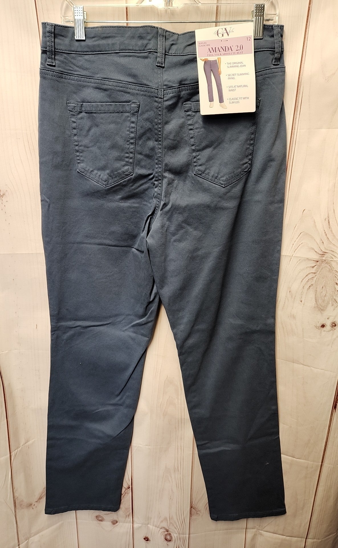 NWT Gloria Vanderbilt Women's Size 12 Blue Pants Amanda 2.0 Slim Leg