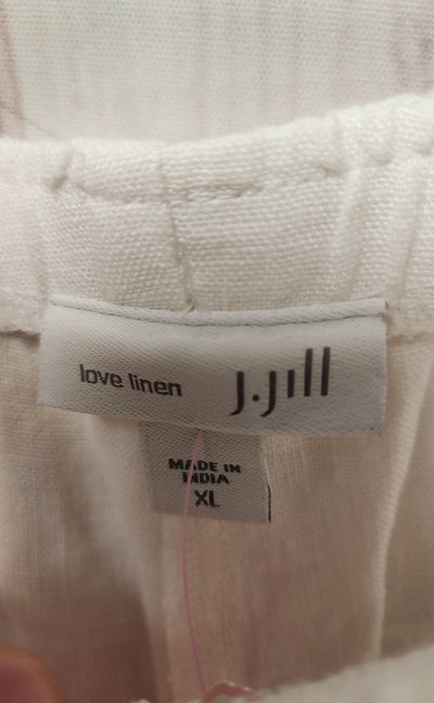 J Jill Women's Size XL White Linen Pants