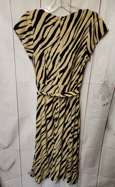 Talbots Women's Size 4 Petite Beige Animal Print Dress