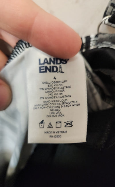 Lands End Women's Size 4 Black & White Swim Top