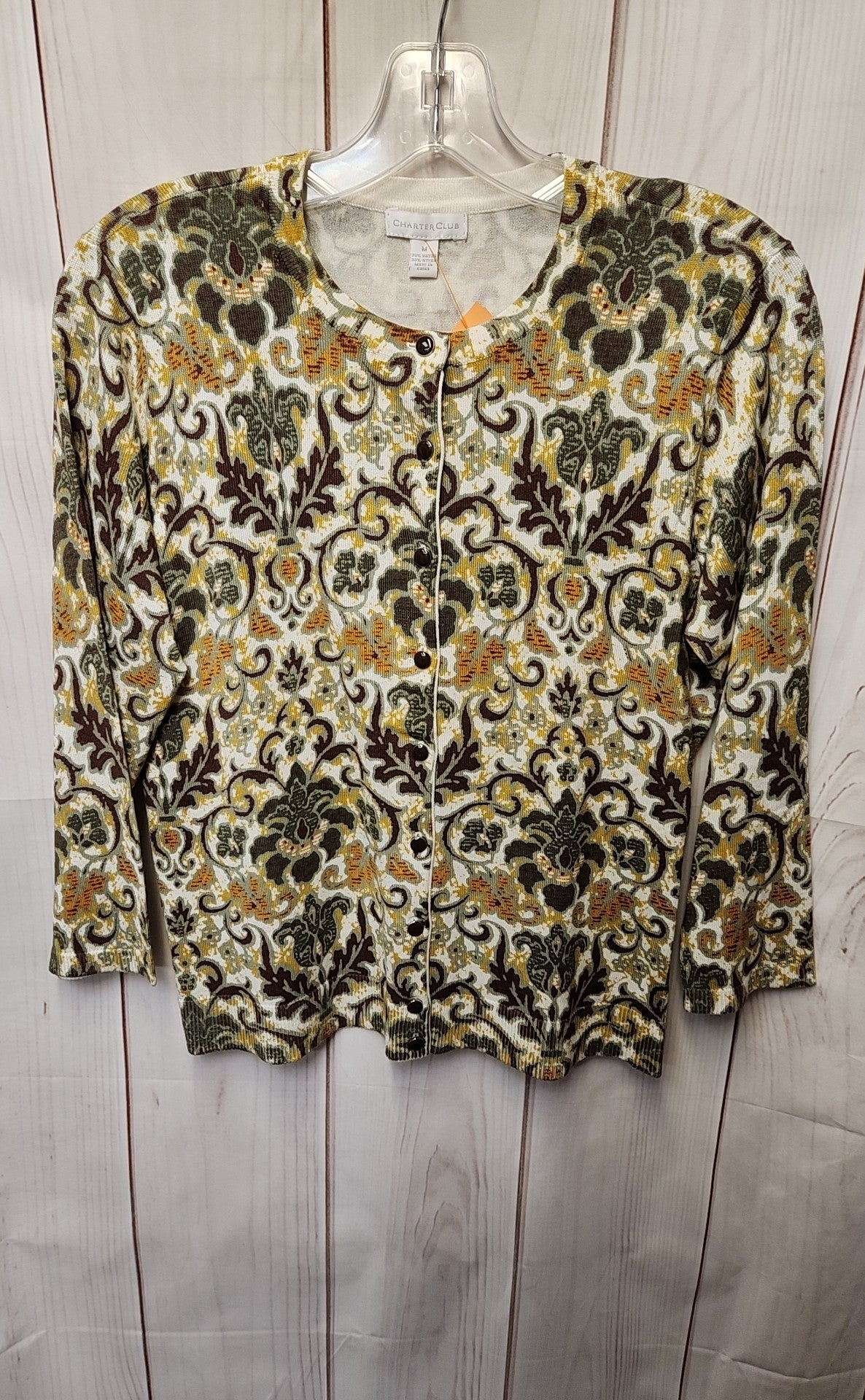 Charter Club Women's Size M Green Cardigan