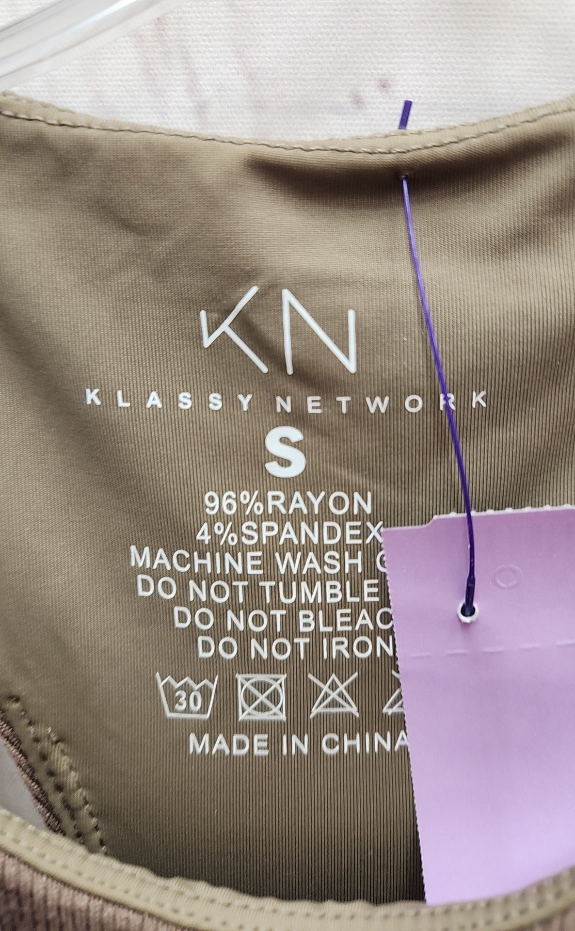 Klassy Network Women's Size S Brown Dress