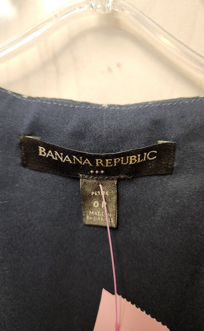 Banana Republic Women's Size 0 Petite Black & Blue Dress