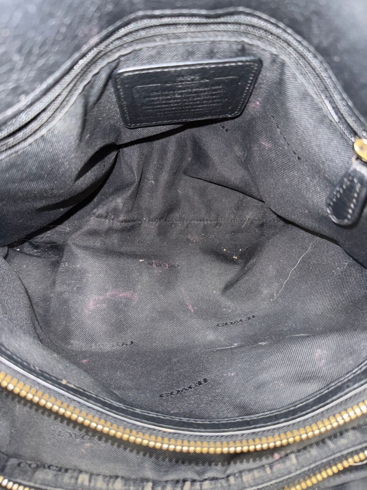 Coach Mercer 30 37575 Black Leather Purse Bag AS IS - Stains Inside Bag