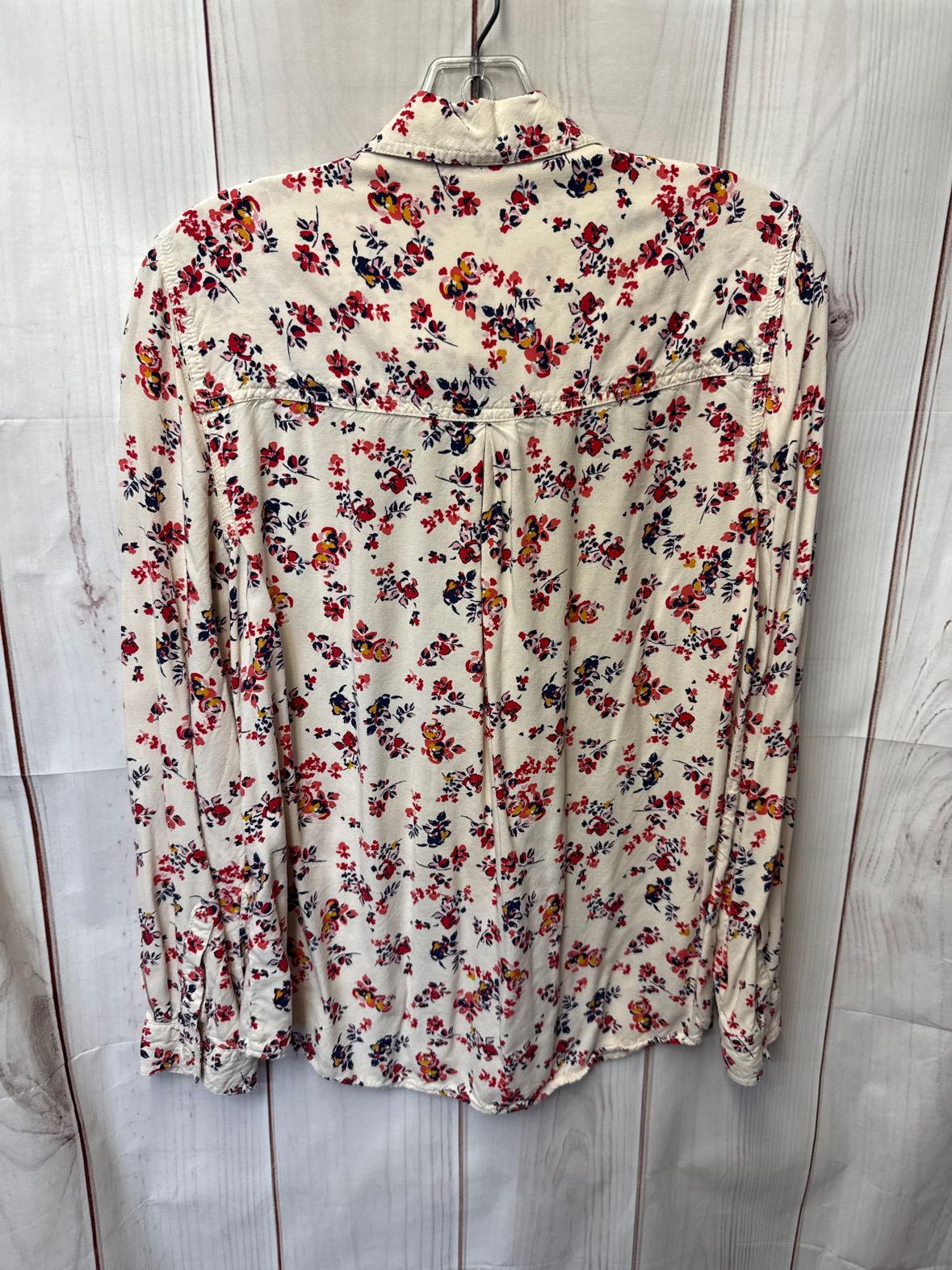 Beach Lunch Lounge Women's Size M Beige Floral Long Sleeve Top