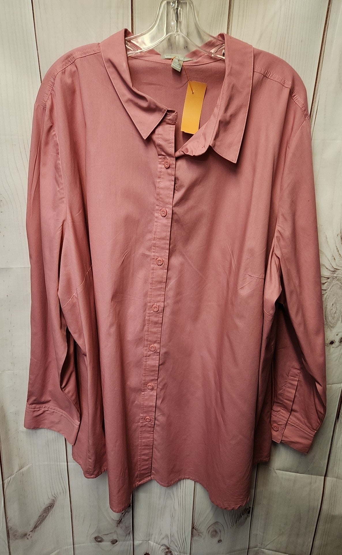 Woman Within Women's Size 3X Pink Long Sleeve Top