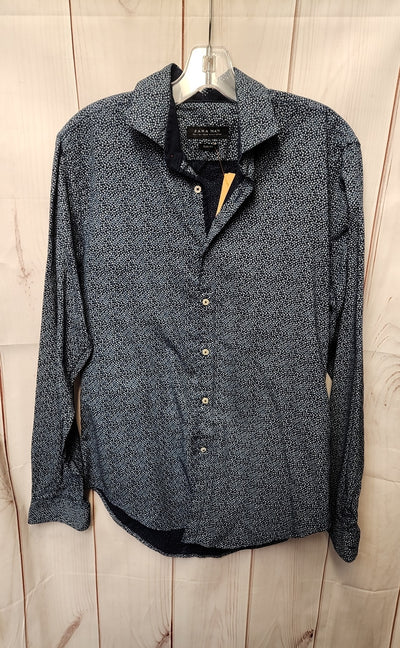 Zara Men's Size L Navy Shirt