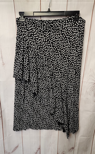 Rachel Zoe Women's Size 12 Black Floral Skirt