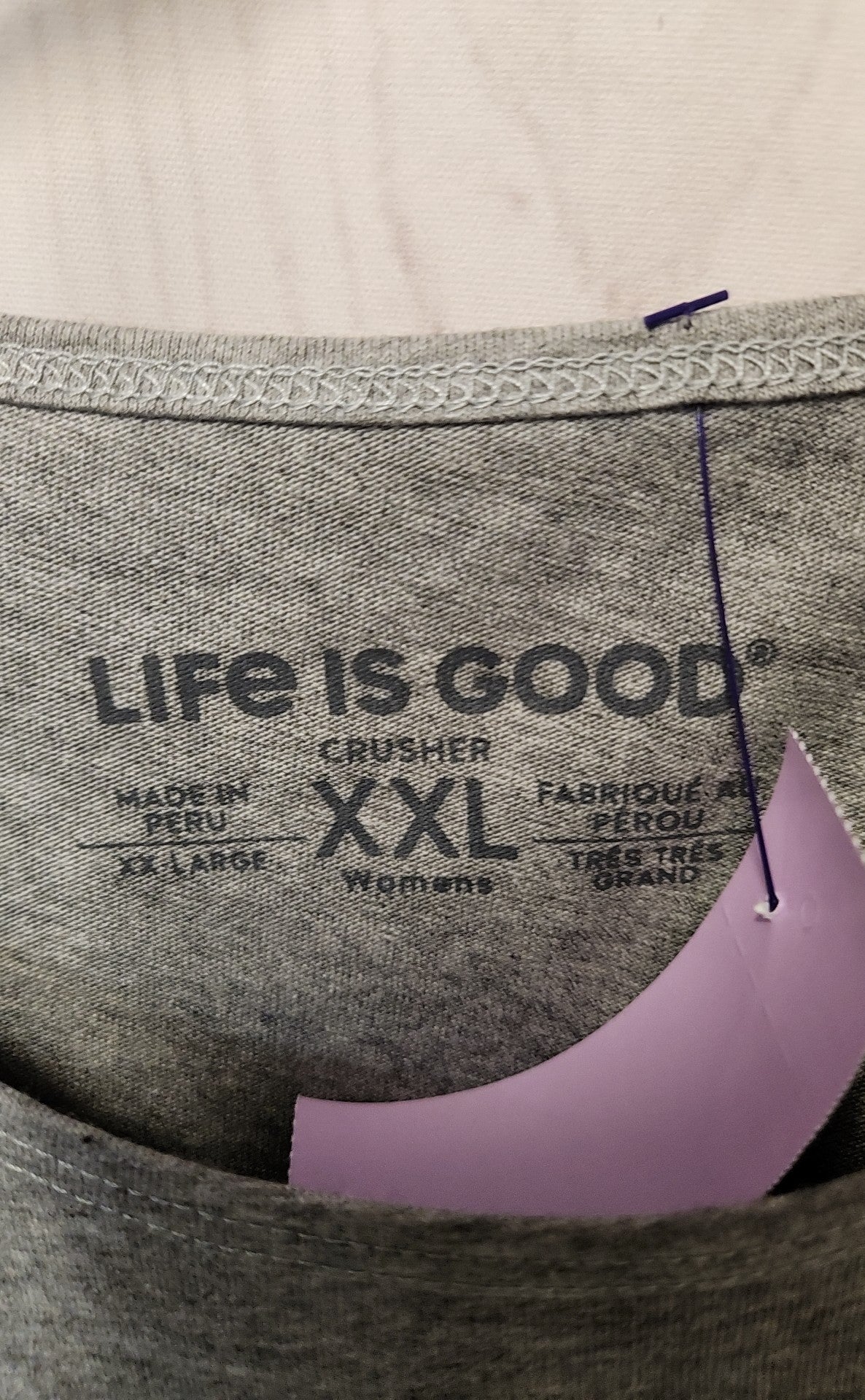 Life Is Good Women's Size XXL Gray Sleeveless Top