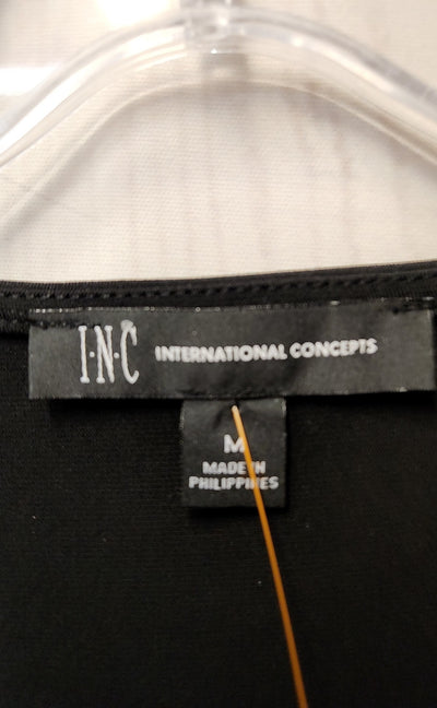 INC Women's Size M Black Long Sleeve Top