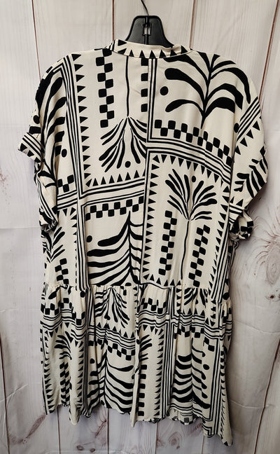 H&M Women's Size L White & Black Dress