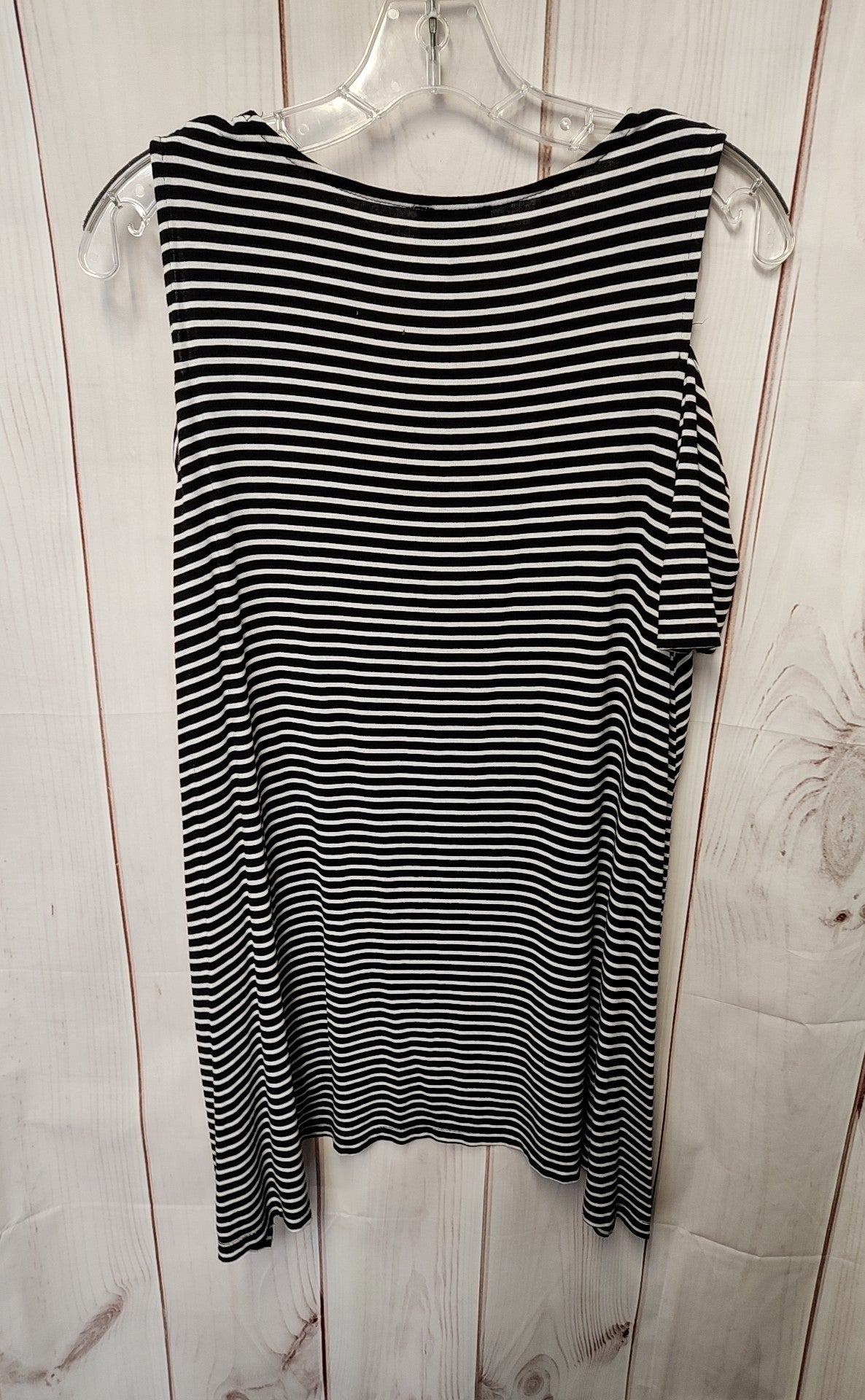 Jones New York Women's Size L Black & White Cold Shoulder Top