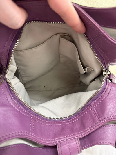 Coach F17219 Purple Leather Hobo Shoulder Purse Bag AS IS - marks