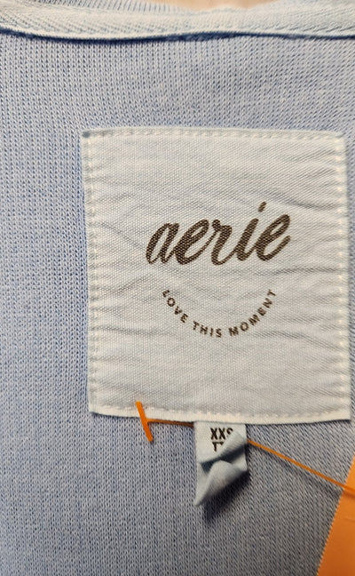 Aerie Women's Size XXS Light Blue Full Zip Hooded Jacket