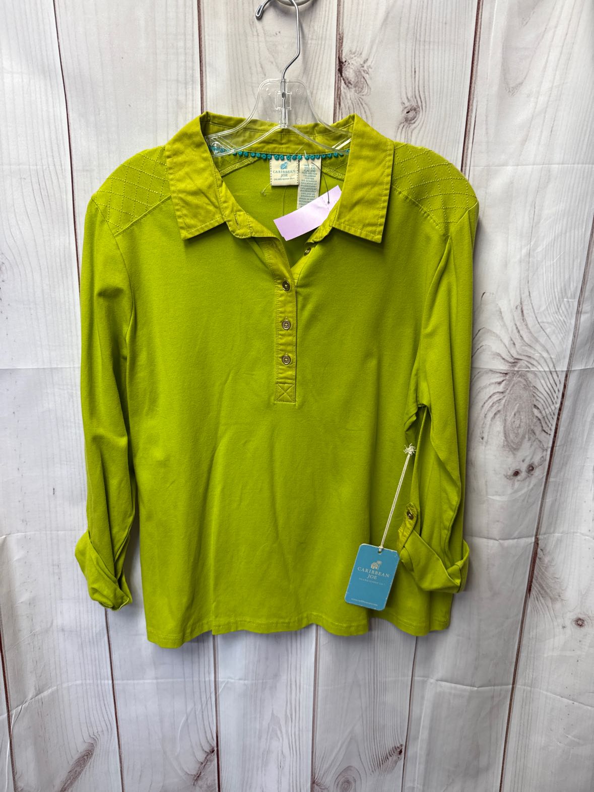 NWT Carribean Joe Women's Size XL Green Long Sleeve Top