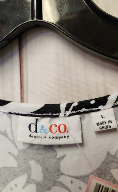 D & Co Women's Size XL White & Black Dress