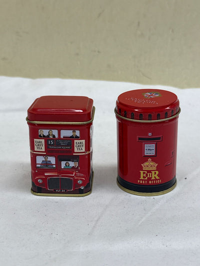 2PCS Red Tin Jars