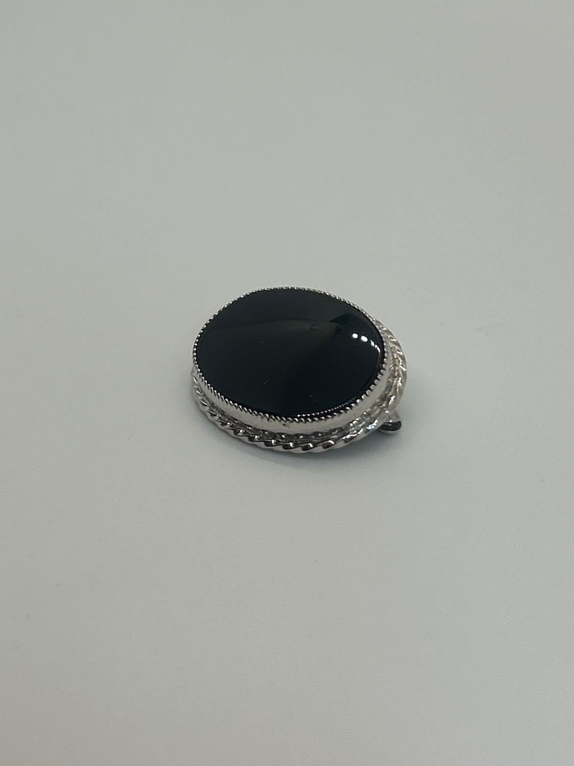 Bojar Black & Silver 12K GF Brooch Pin