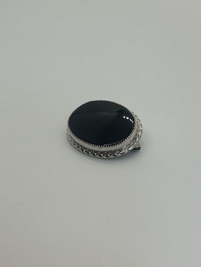 Bojar Black & Silver 12K GF Brooch Pin