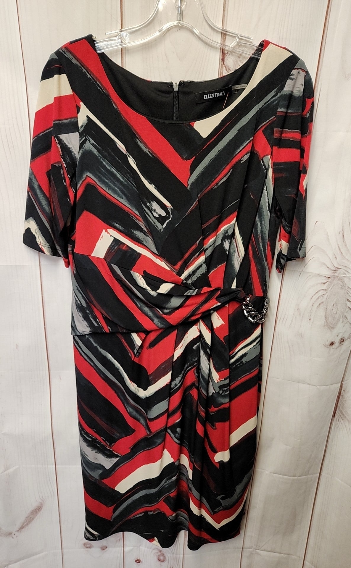 Ellen Tracy Women's Size 12 Red & Black Dress