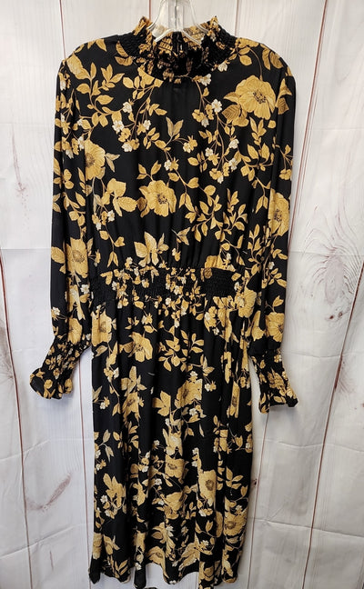 Nanette Lepore Women's Size 14 Black & Beige Floral Dress
