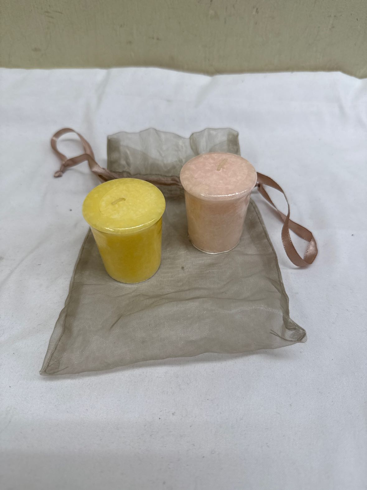 2PCS Yellow & Pink Votive Candles