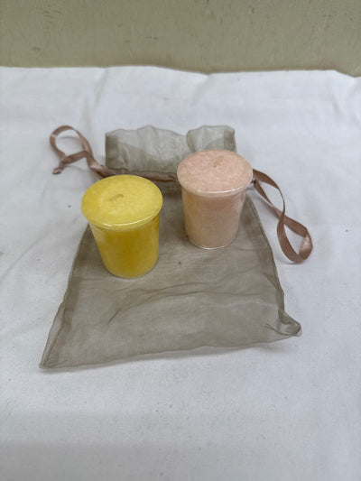 2PCS Yellow & Pink Votive Candles