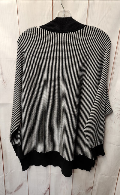 Joan Vass Women's Size L Black & Gray Sweater