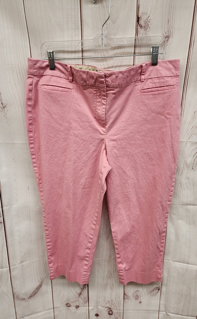 Talbots Women's Size 16 Petite The Perfect Crop Pink Pants