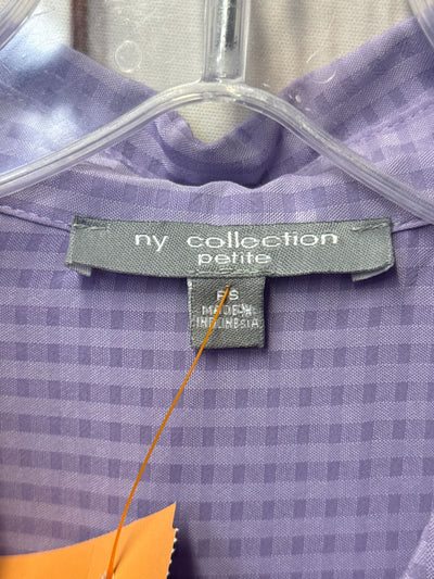 NY Collection Women's Size S Petite Lavender Long Sleeve Top