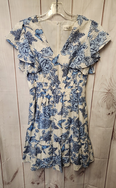 Eliza J Women's Size 4 White & Blue Floral Dress