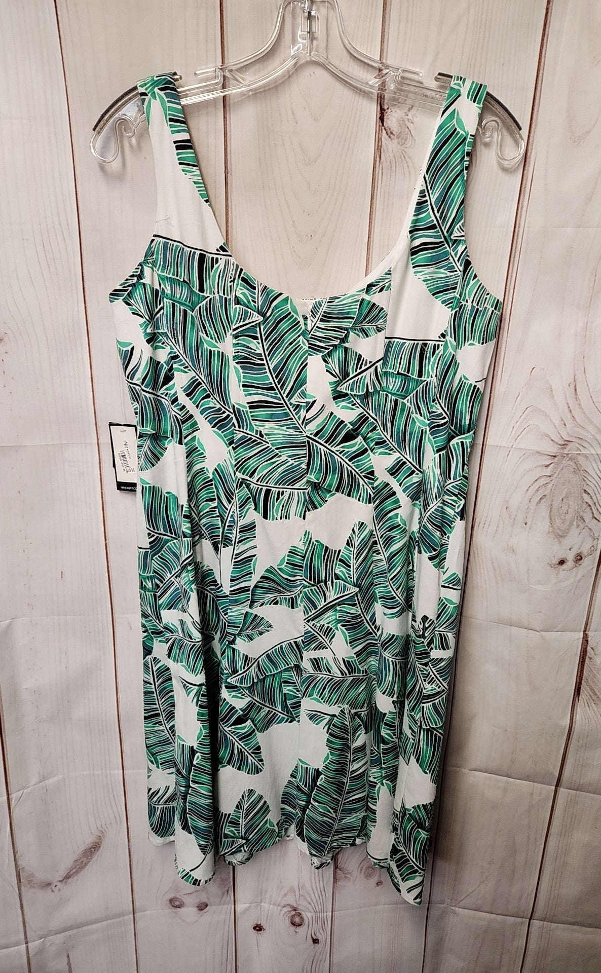 NWT Nine West Women's Size 12 White & Green Floral Dress