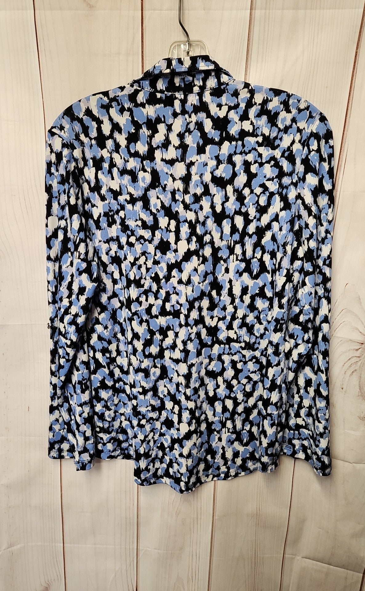 Jones New York Women's Size S Black & Blue Long Sleeve Top