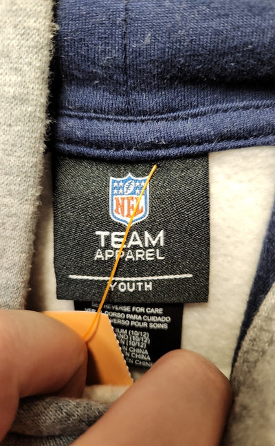 Patriots Boy's Size 10/12 Gray Hooded Sweatshirt